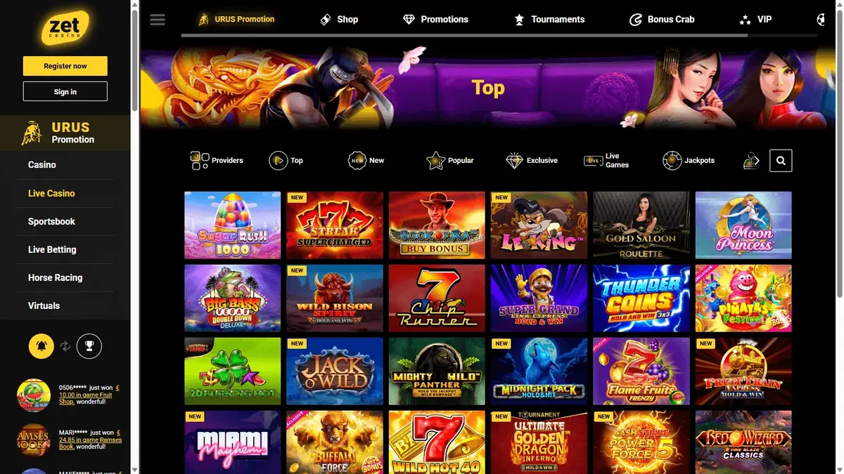 Zet Casino screenshot